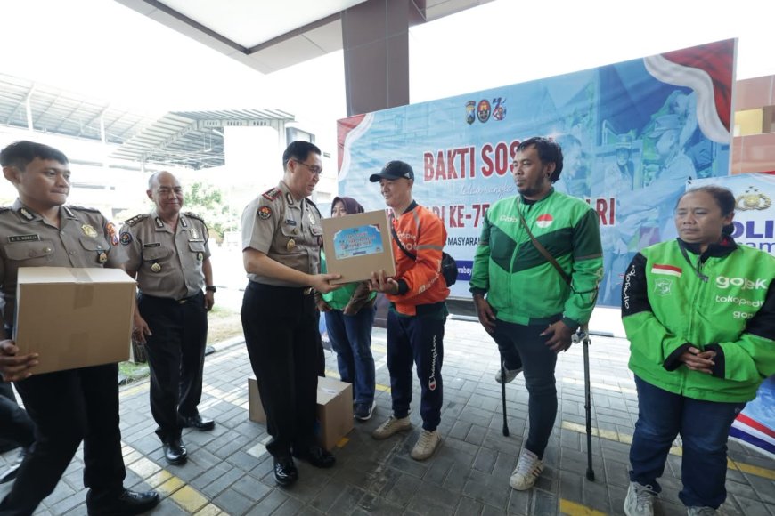 Hari Jadi ke-75 Humas Polri: Polda Jatim Gelar Baksos, Rangkul Ojol Jaga Kamtibmas dan Ruang Digital